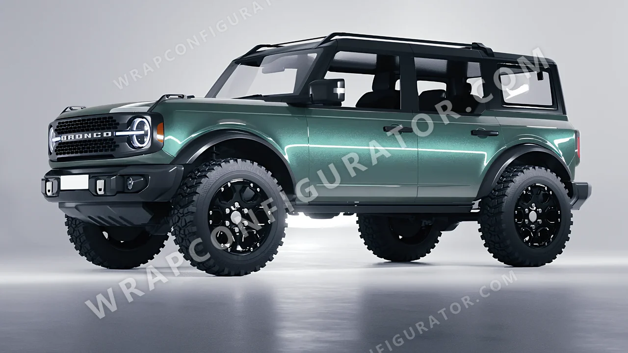 Green Ford Bronco 2024 wrapped in Inozetek Dynamic PPF Sage Green DPPF710
