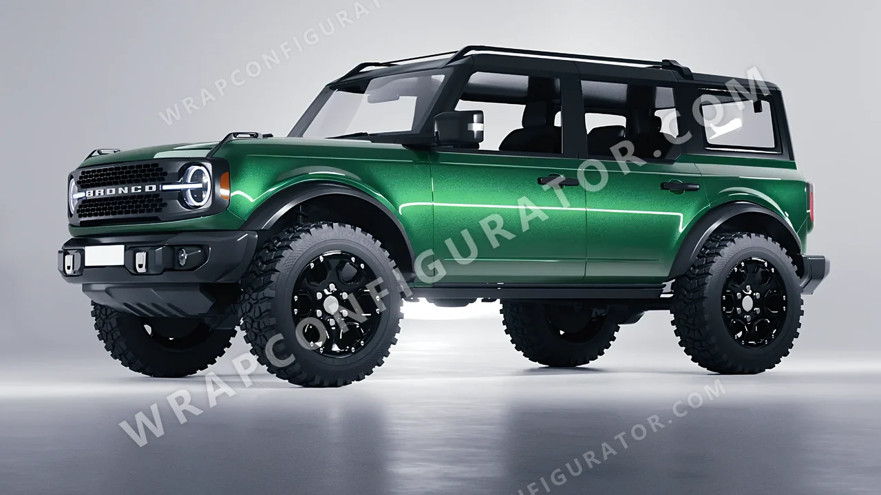 Green Ford Bronco 2024 wrapped in KPMF Envious Green K75407