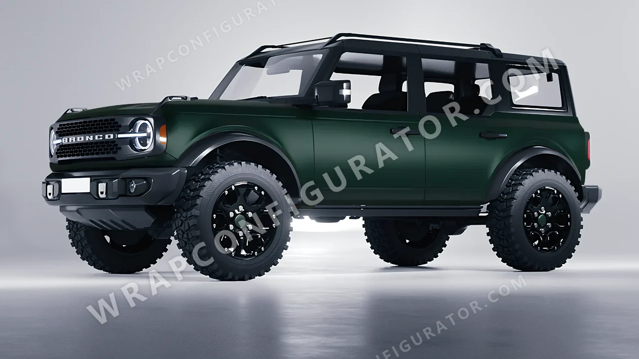 Green Ford Bronco 2024 wrapped in KPMF Frozen Emerald Matt K75577