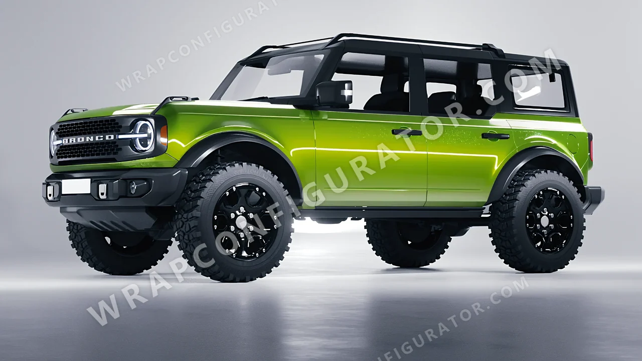 Green Ford Bronco 2024 wrapped in ORACAL Algae Green 970RA-688G