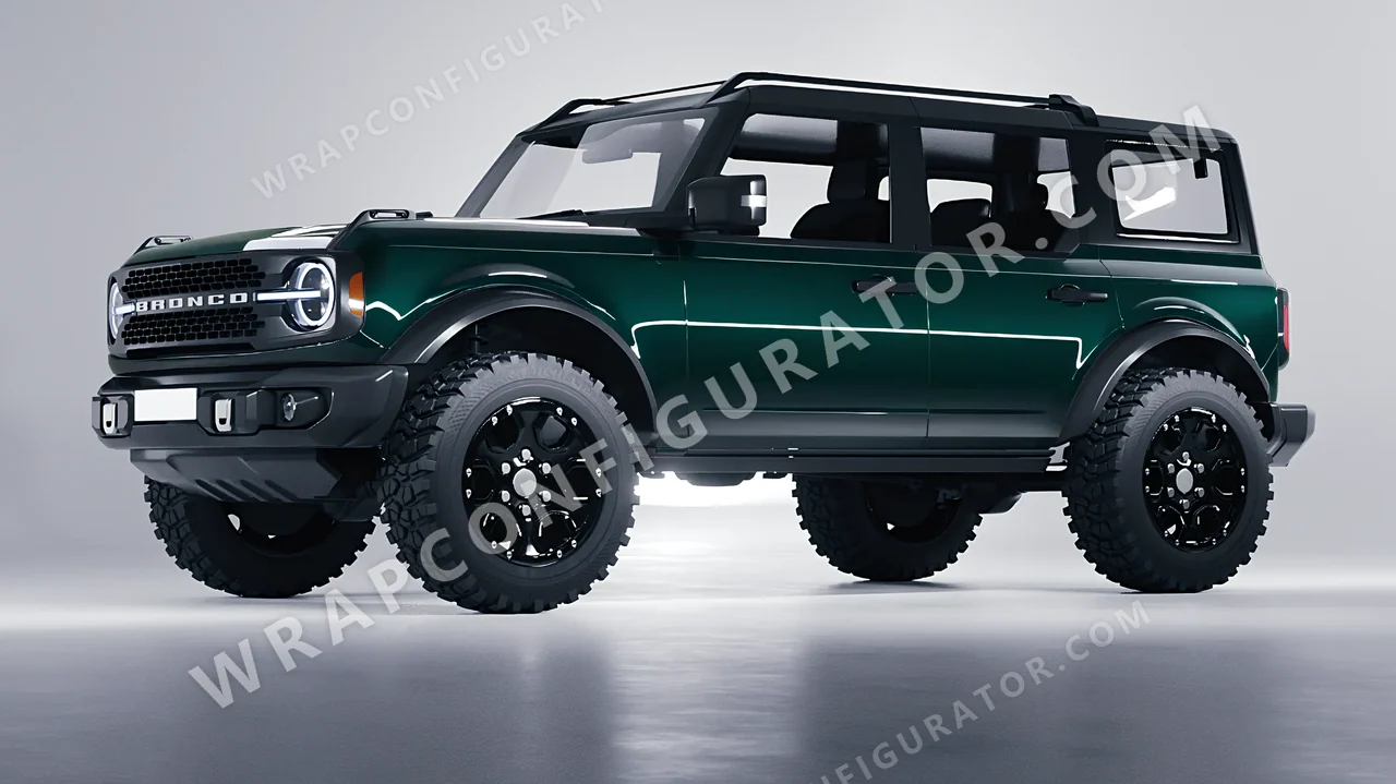 Green Ford Bronco 2024 wrapped in ORACAL Fir Tree Green 970RA-622G