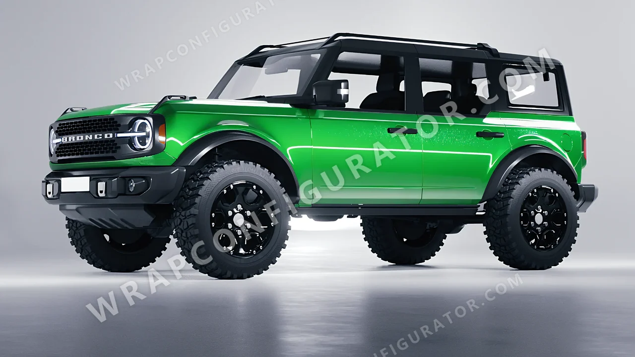 Green Ford Bronco 2024 wrapped in ORACAL Grass Green 970RA-602G