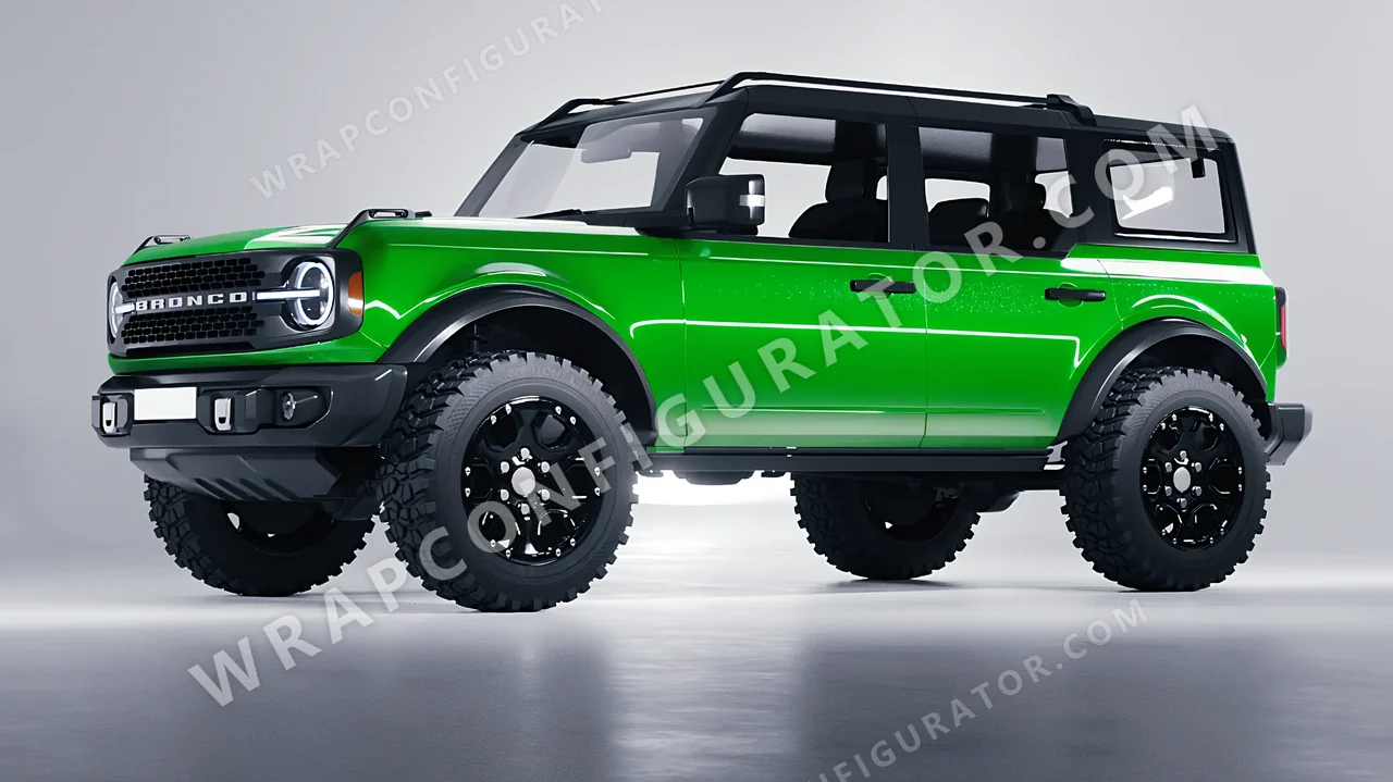 Green Ford Bronco 2024 wrapped in ORACAL Lawn Green 970RA-464G