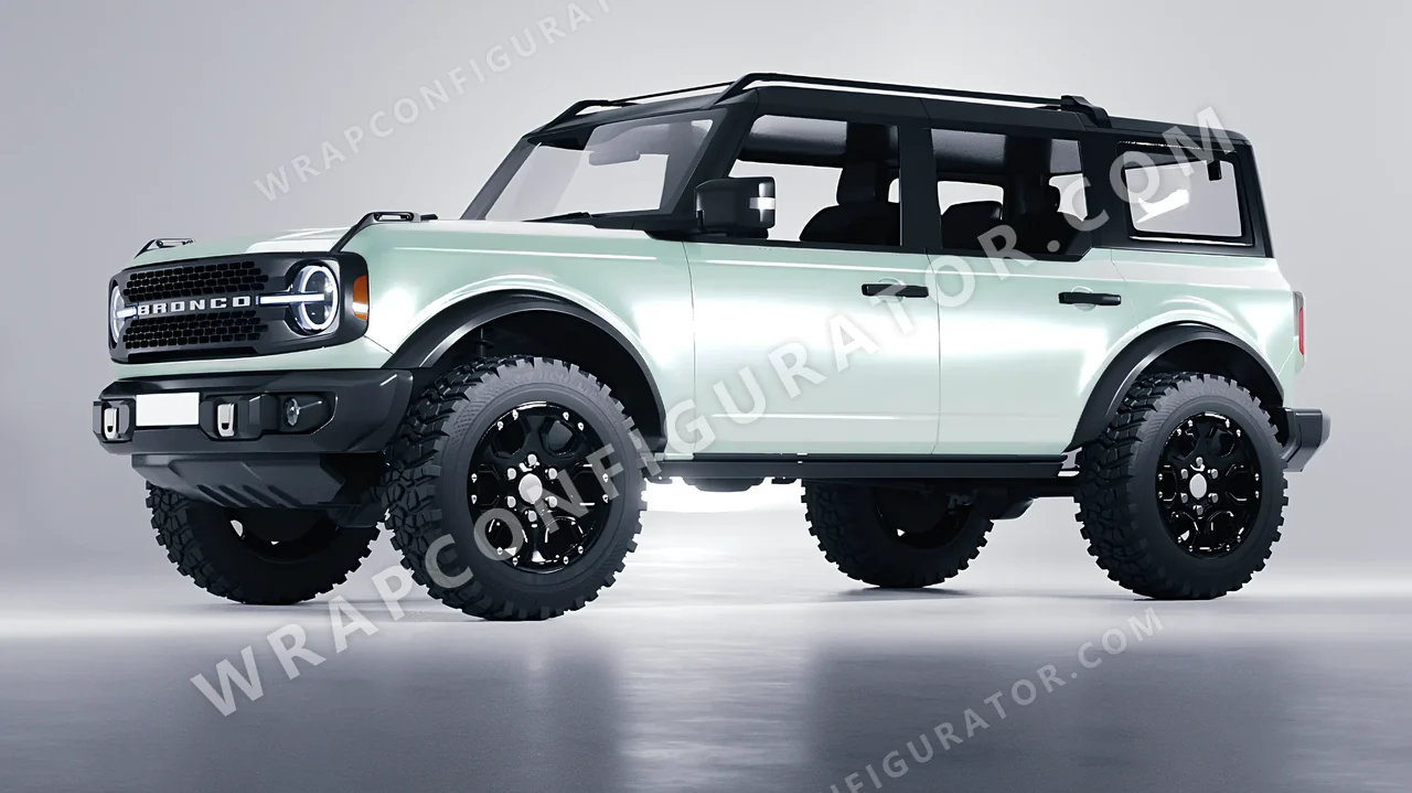Green Ford Bronco 2024 wrapped in ORACAL Pearl Green 970RA-992G