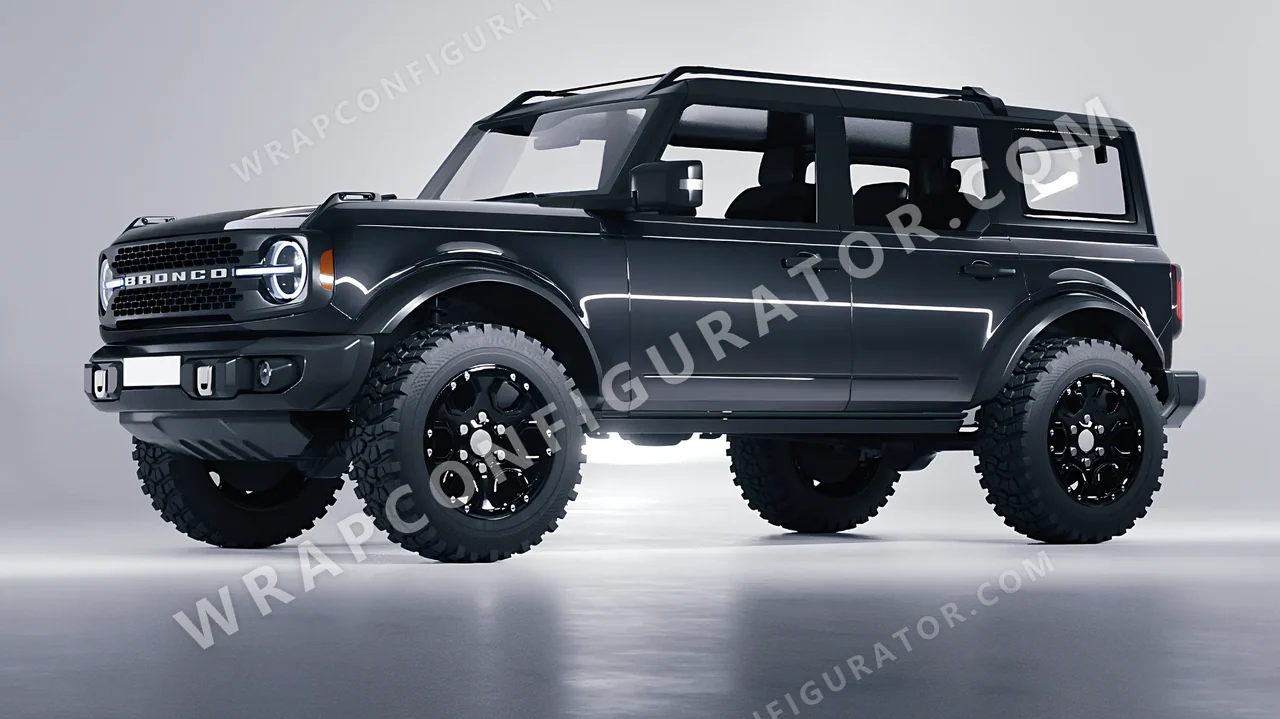 Grey Ford Bronco 2024 wrapped in 3M Gloss Anthracite G201