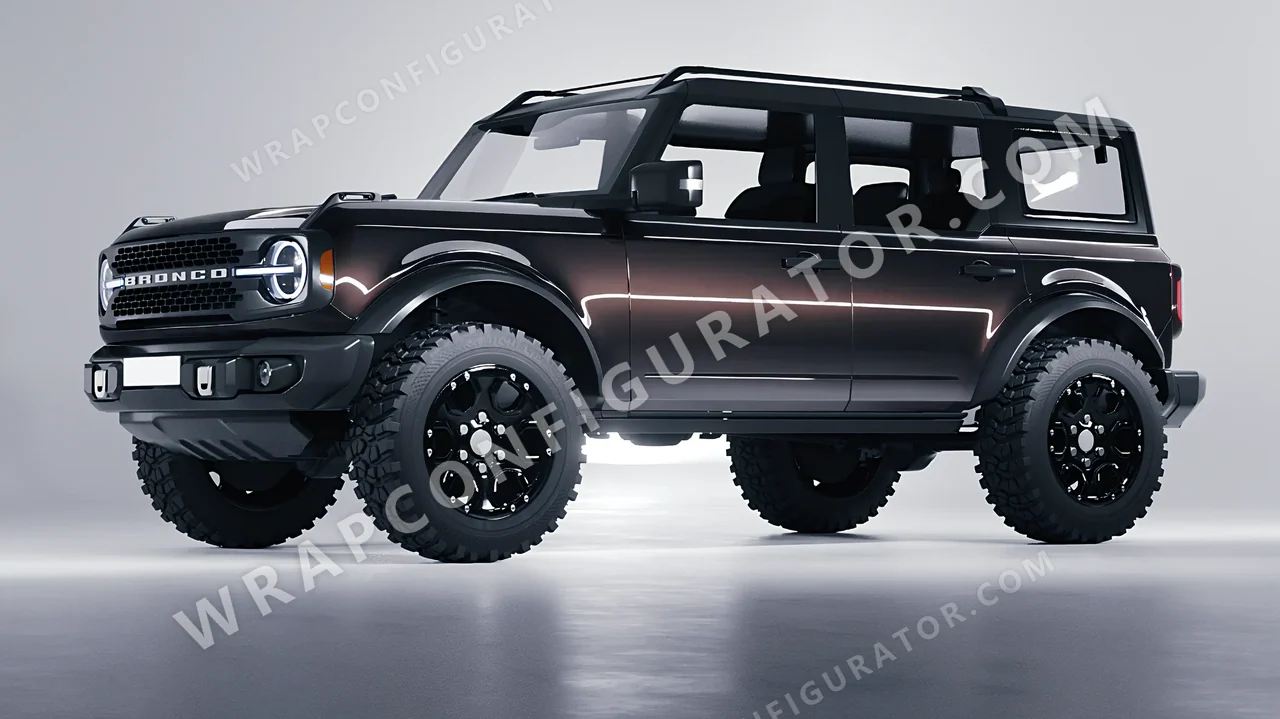 Grey Ford Bronco 2024 wrapped in 3M Gloss Charcoal Metallic G211