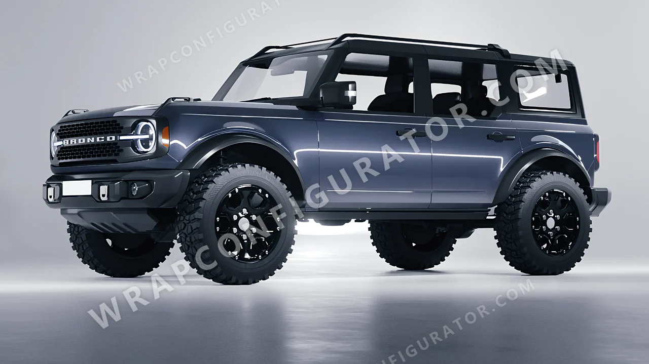Grey Ford Bronco 2024 wrapped in 3M Gloss Glacier Gray GP291