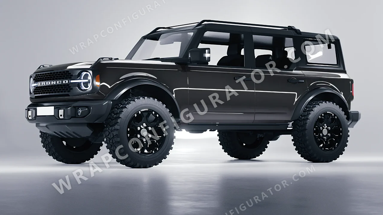 Grey Ford Bronco 2024 wrapped in 3M Meteor Gray HG81