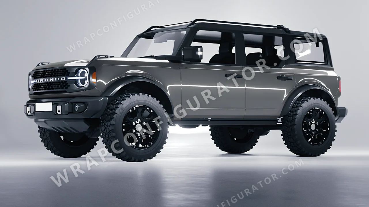 Grey Ford Bronco 2024 wrapped in 3M Nardo Gray HG61