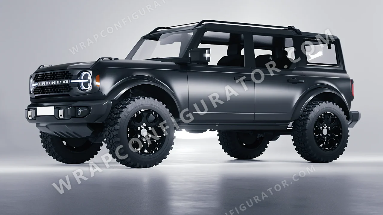 Grey Ford Bronco 2024 wrapped in 3M Satin Dark Gray S261