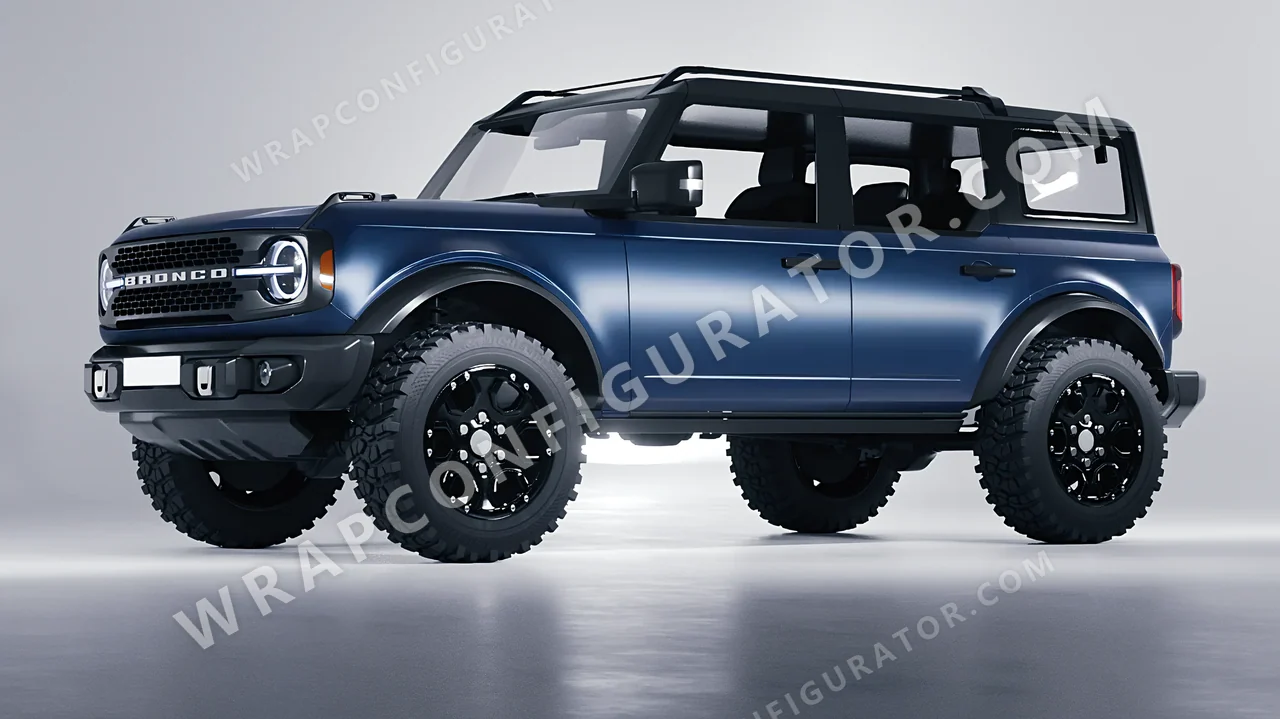 Grey Ford Bronco 2024 wrapped in 3M Satin Thundercloud S271