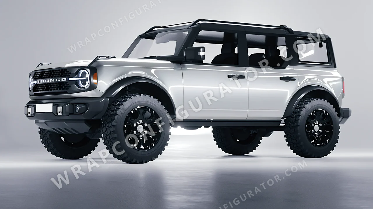 Grey Ford Bronco 2024 wrapped in 3M Storm Gray HG31