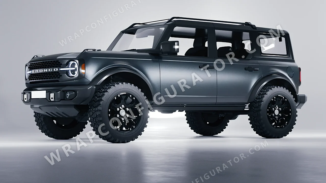 Grey Ford Bronco 2024 wrapped in Avery Dennison Anthracite SW900-858-M