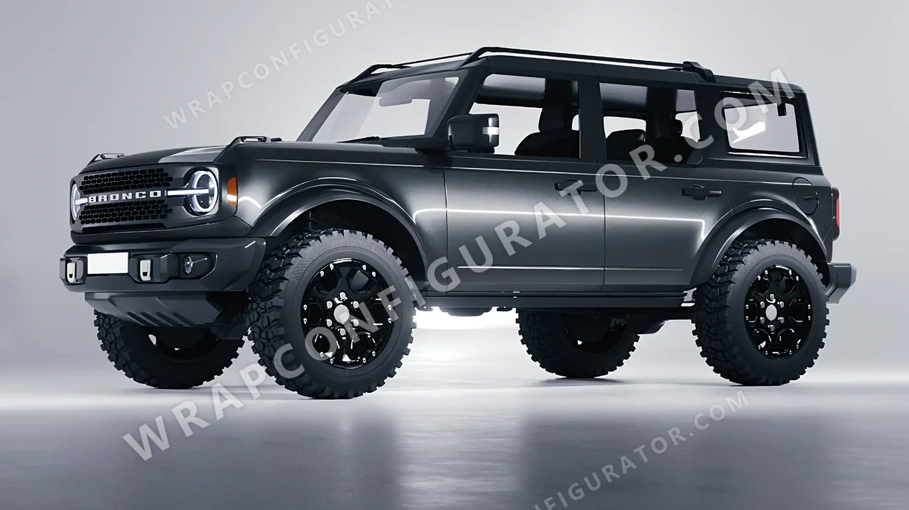 Grey Ford Bronco 2024 wrapped in Avery Dennison Dark Grey SW900-854-M