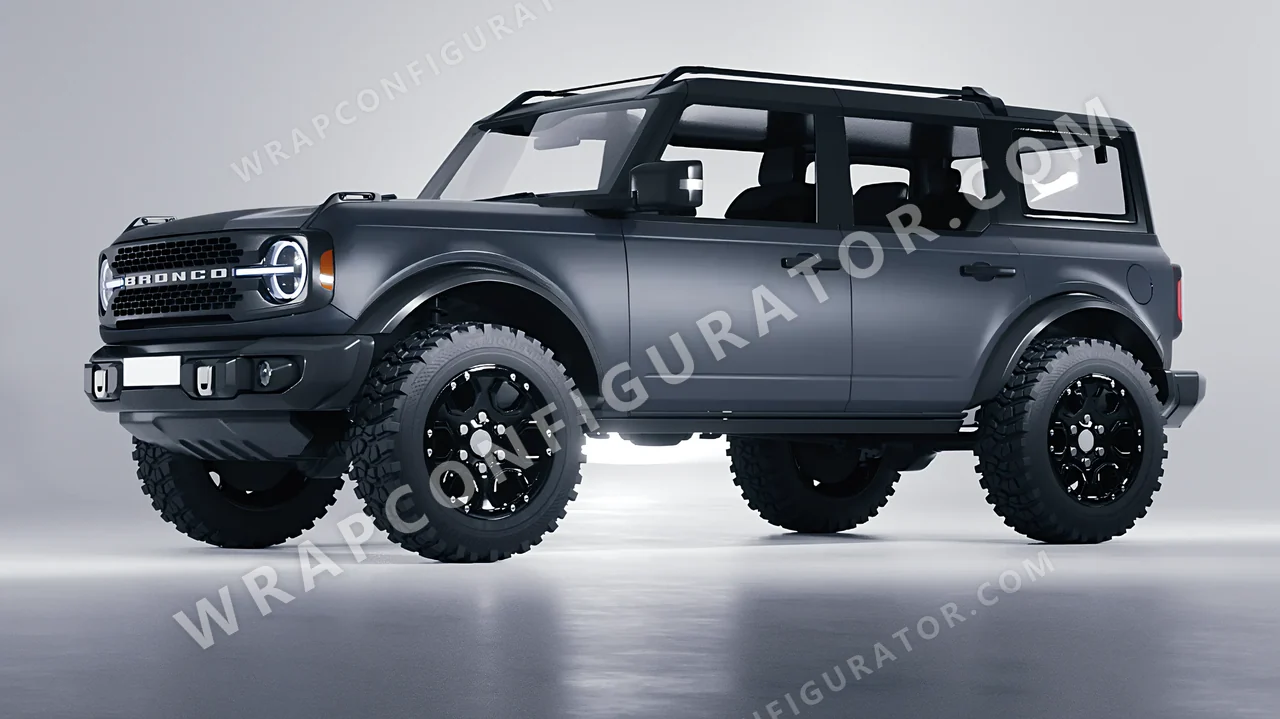 Grey Ford Bronco 2024 wrapped in Avery Dennison Dark Grey SW900-856-O