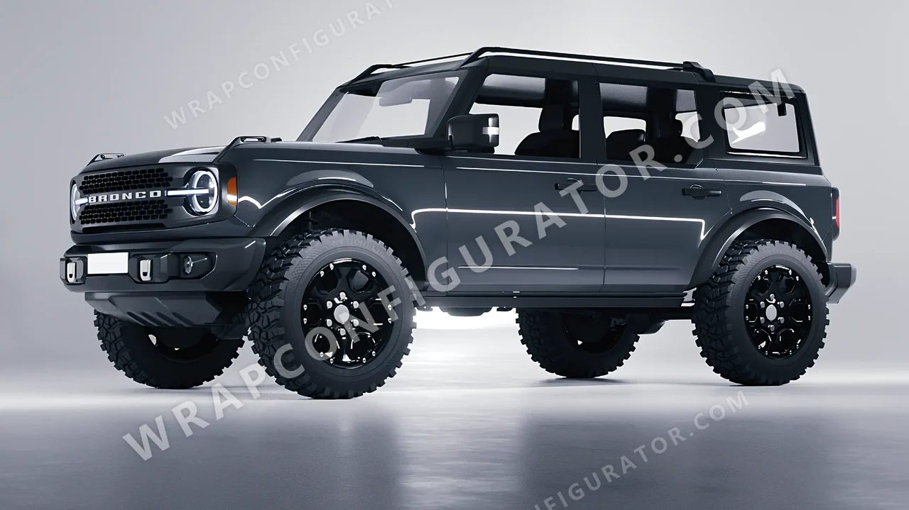 Grey Ford Bronco 2024 wrapped in Avery Dennison Dark Grey SW900-865-O