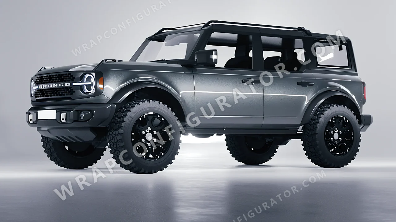 Grey Ford Bronco 2024 wrapped in Avery Dennison Grey SW900-807-M