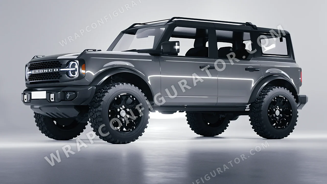 Grey Ford Bronco 2024 wrapped in Avery Dennison Grey SW900-832-O