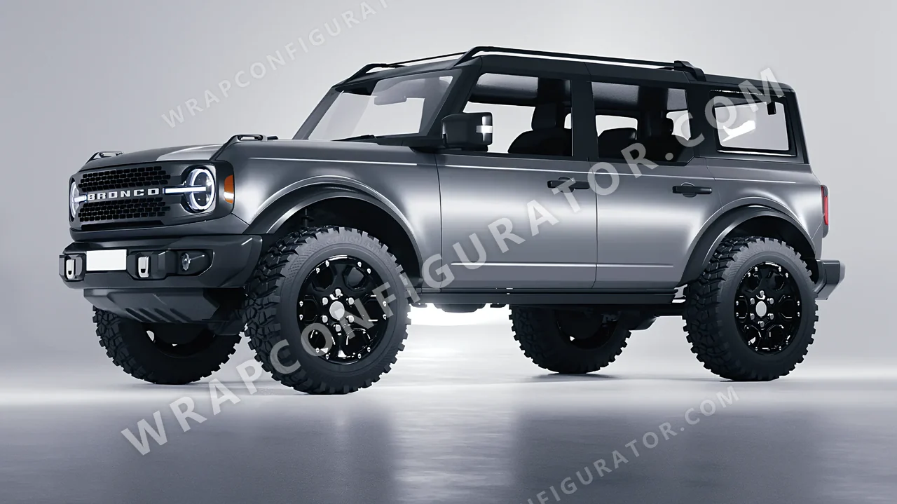 Grey Ford Bronco 2024 wrapped in Avery Dennison Grey SW900-833-O