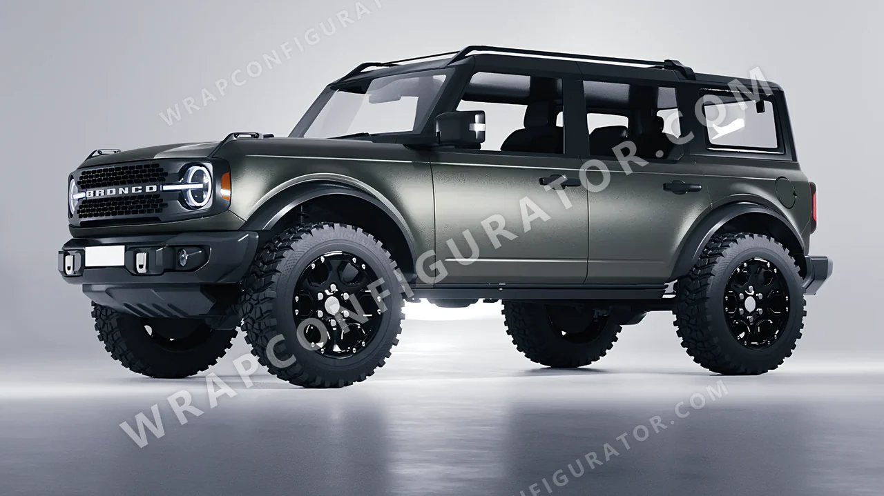 Grey Ford Bronco 2024 wrapped in Avery Dennison Gunmetal SW900-840-M