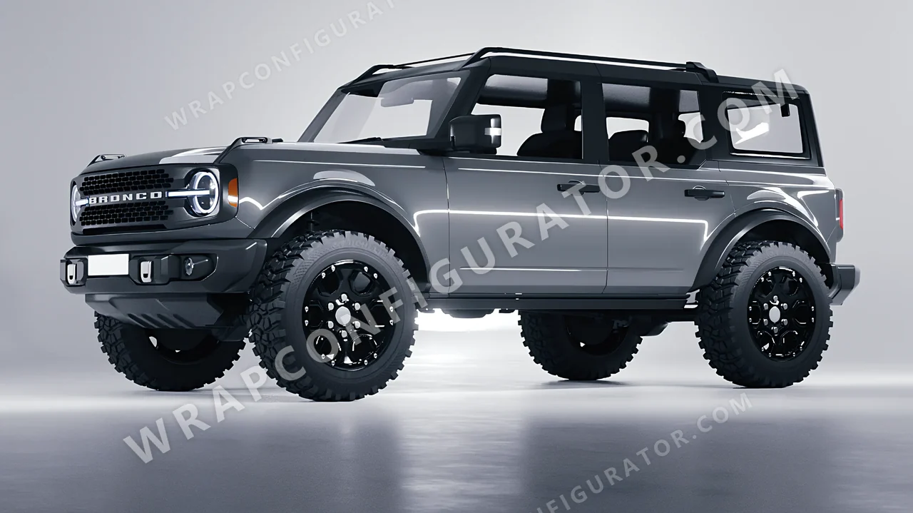 Grey Ford Bronco 2024 wrapped in Avery Dennison Misty Grey SW900-827-O
