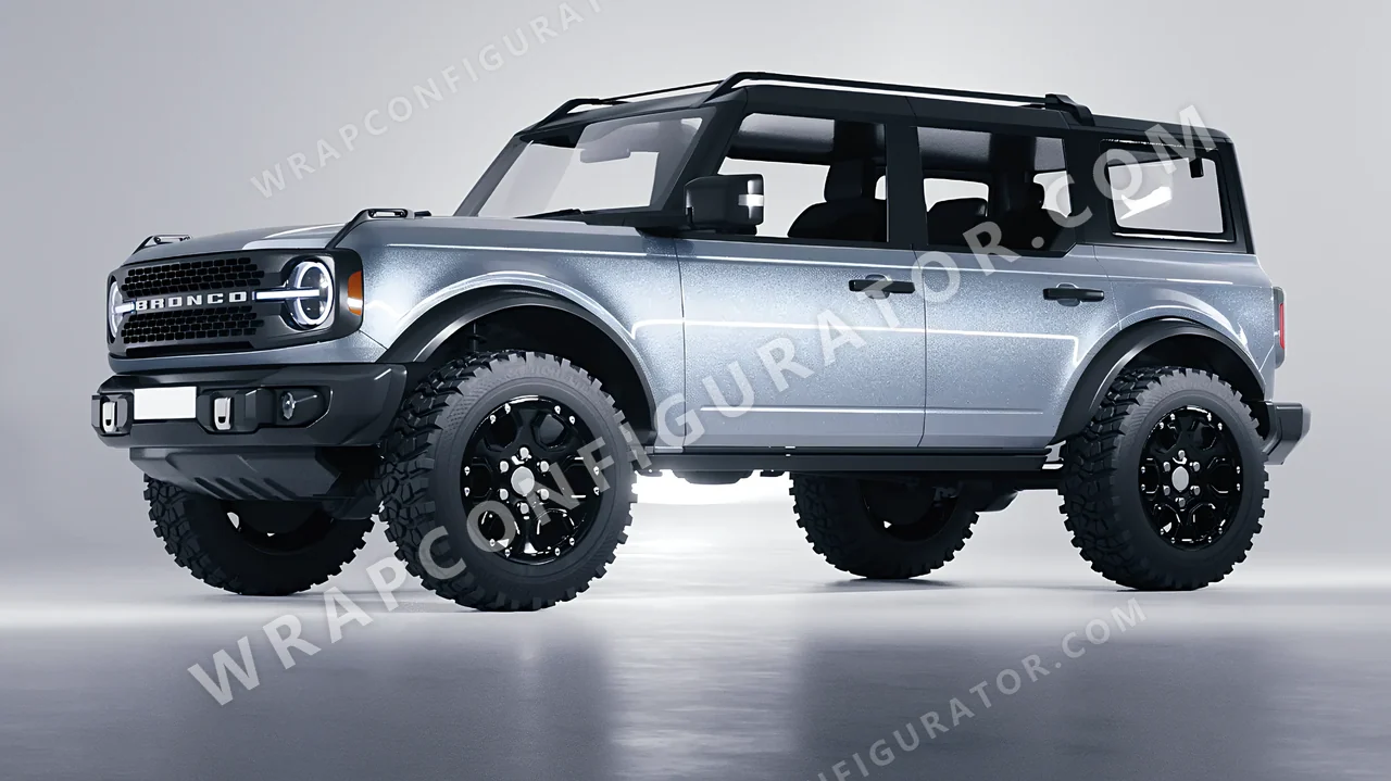Grey Ford Bronco 2024 wrapped in Avery Dennison Quick Silver SW900-816-M