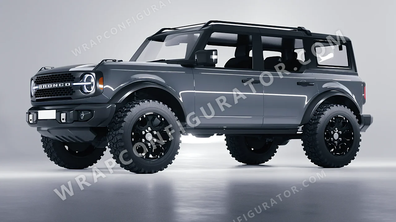 Grey Ford Bronco 2024 wrapped in Avery Dennison Rock Grey SW900-821-O