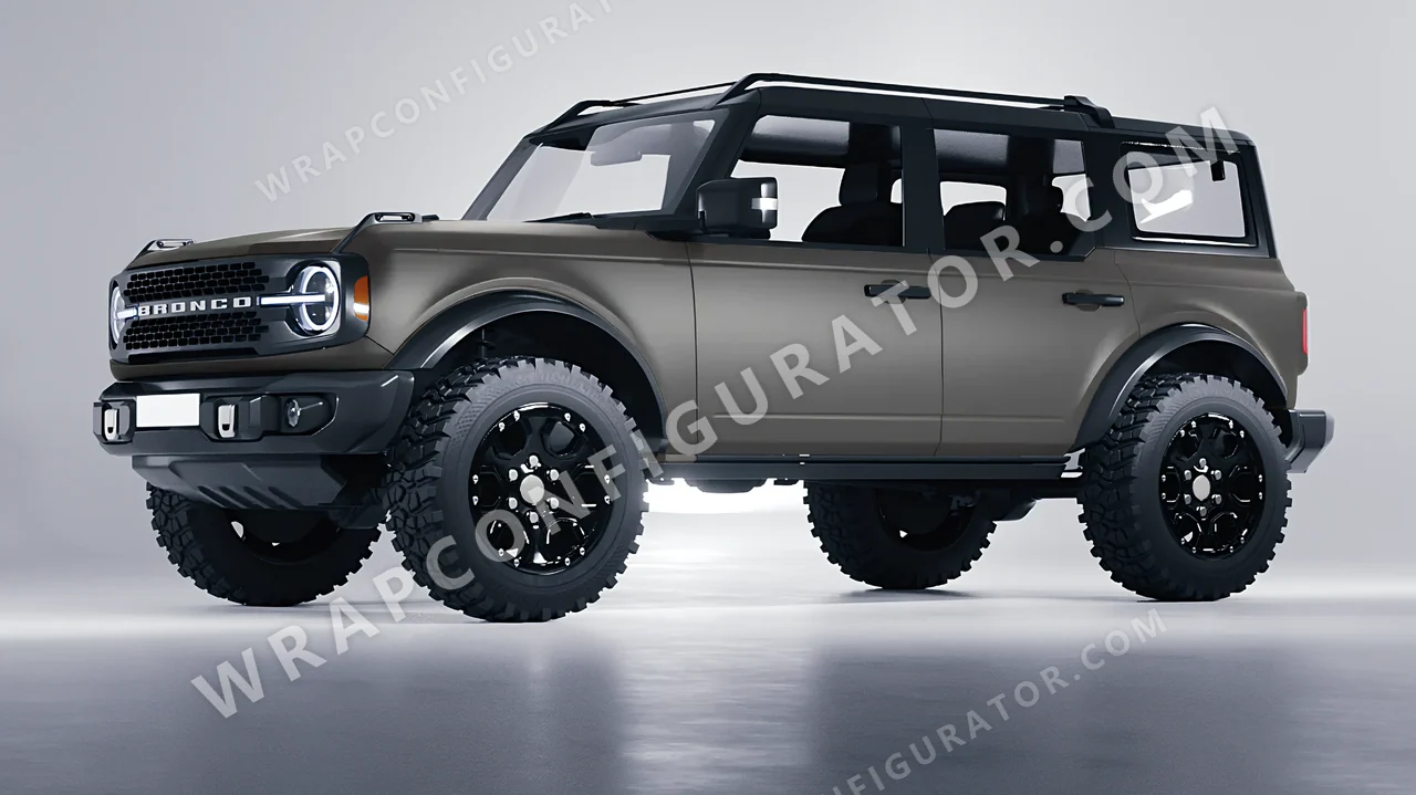 Grey Ford Bronco 2024 wrapped in Colourshield PPF by HyperPro AMG Gray SMF28-P