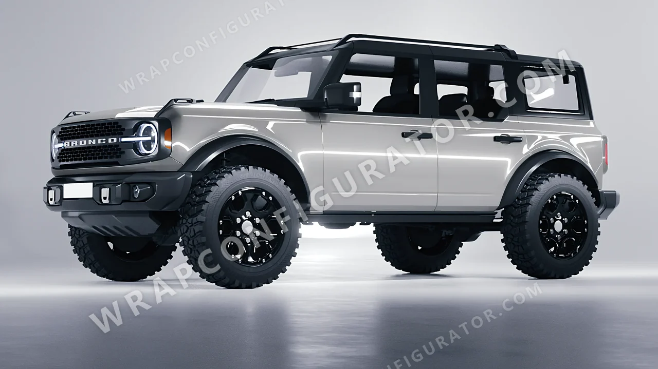 Grey Ford Bronco 2024 wrapped in Colourshield PPF by HyperPro Bright Gray HGF91-P