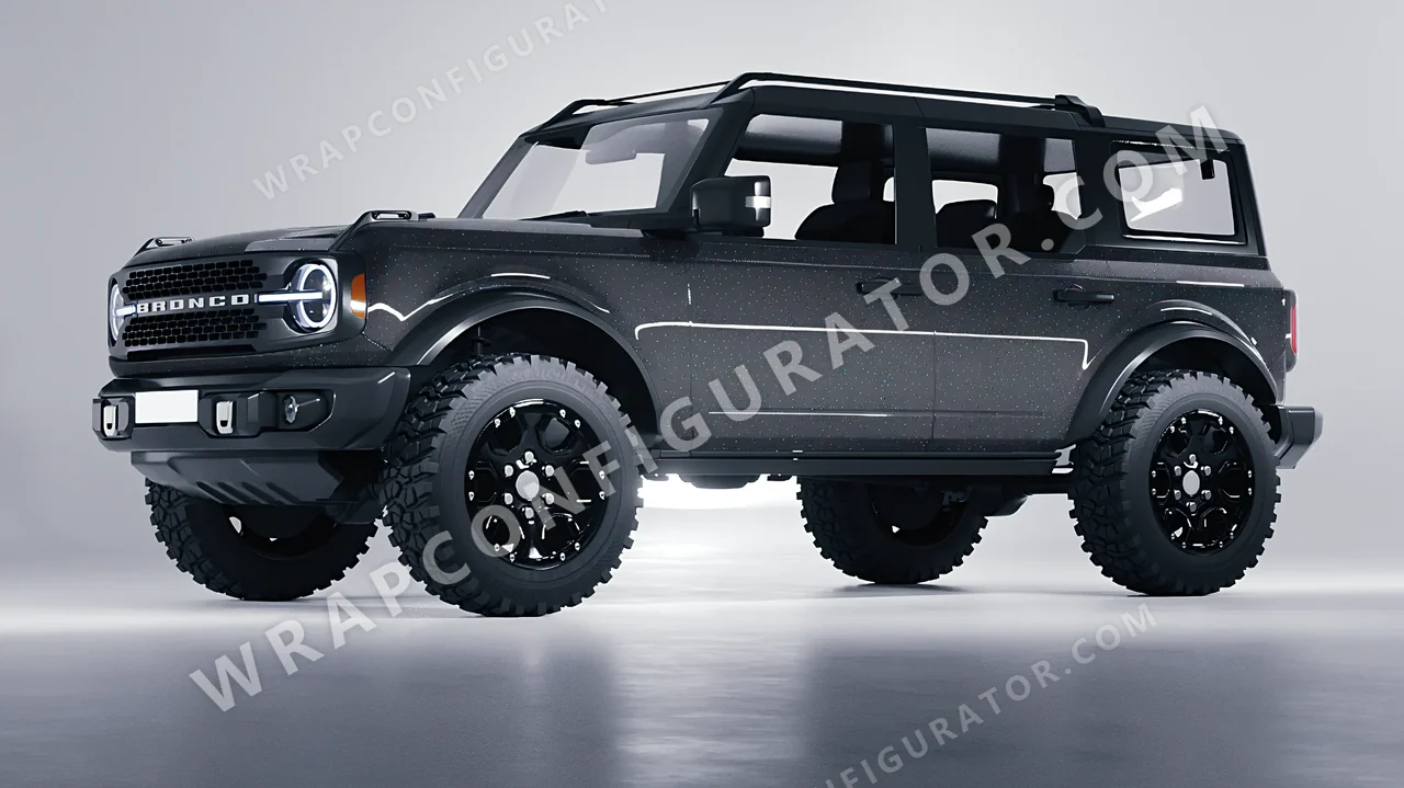Grey Ford Bronco 2024 wrapped in Colourshield PPF by HyperPro Dark Gray GLF01-P