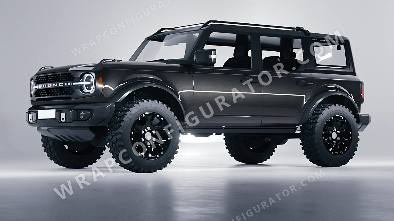 Grey Ford Bronco 2024 wrapped in Colourshield PPF by HyperPro Dark Gray HGM70-P