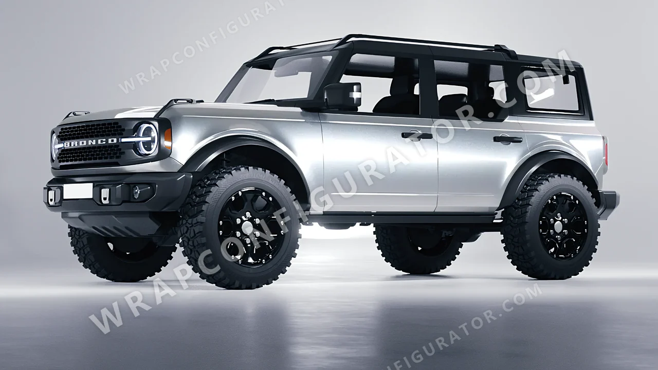 Grey Ford Bronco 2024 wrapped in Colourshield PPF by HyperPro GT Silver GAF09-P