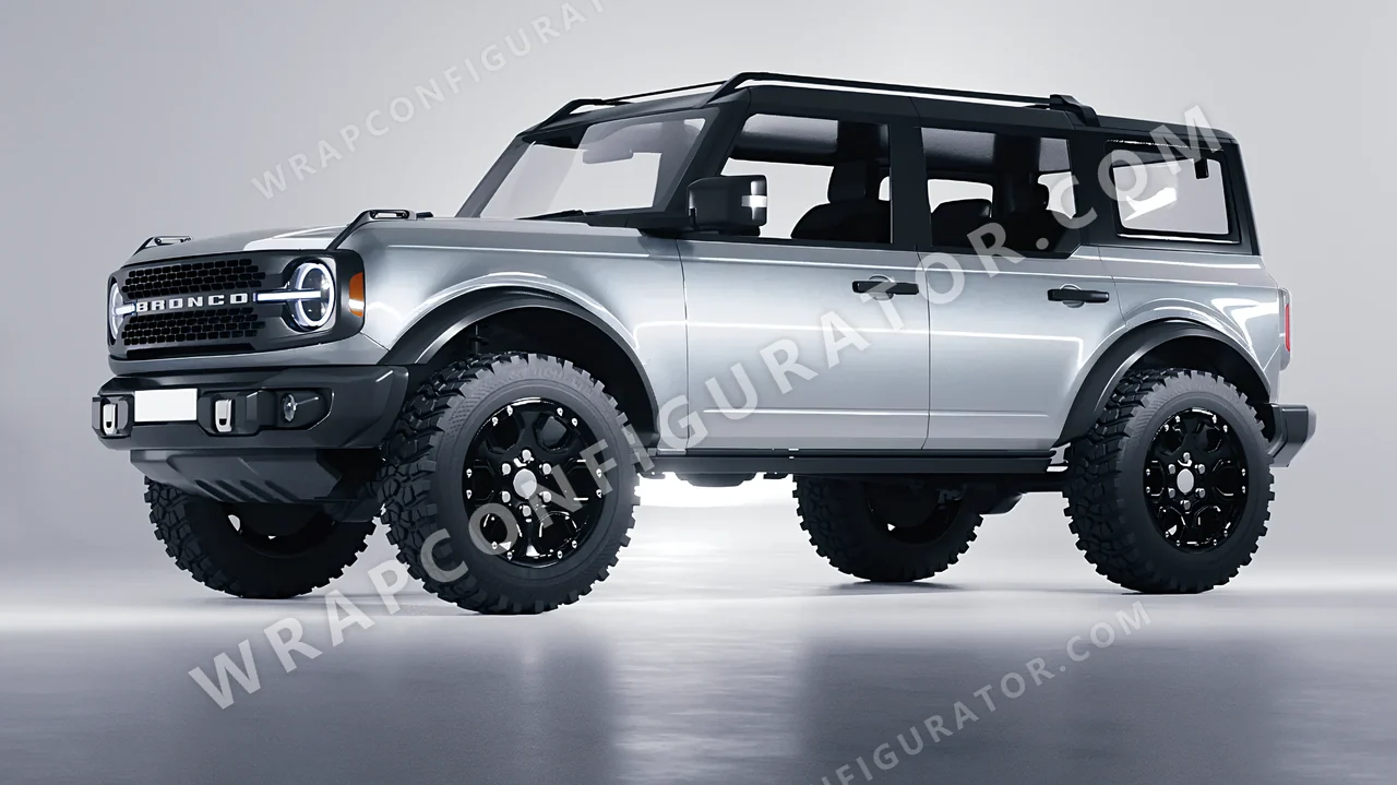Grey Ford Bronco 2024 wrapped in Inozetek Dynamic PPF Dolphin Grey DPPF904