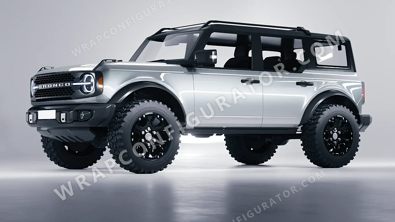 Grey Ford Bronco 2024 wrapped in Inozetek Dynamic PPF GT Silver DPPF709