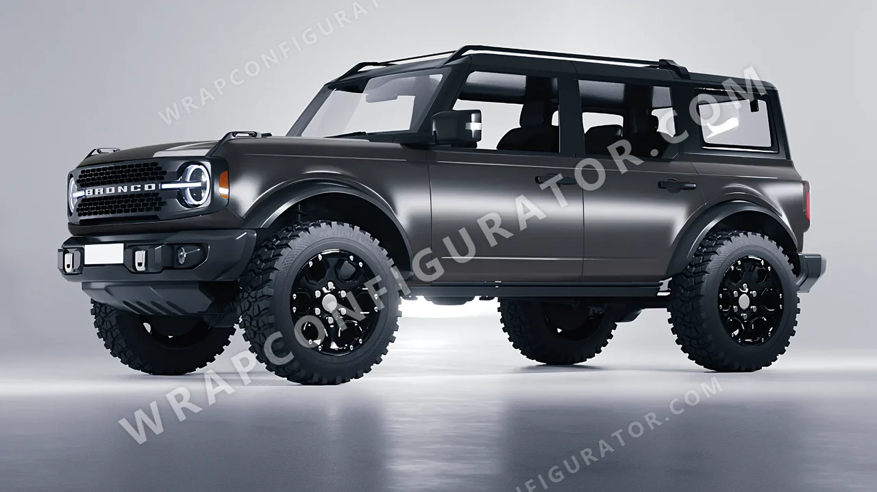 Grey Ford Bronco 2024 wrapped in Inozetek Dynamic PPF Rock Grey DPPF802