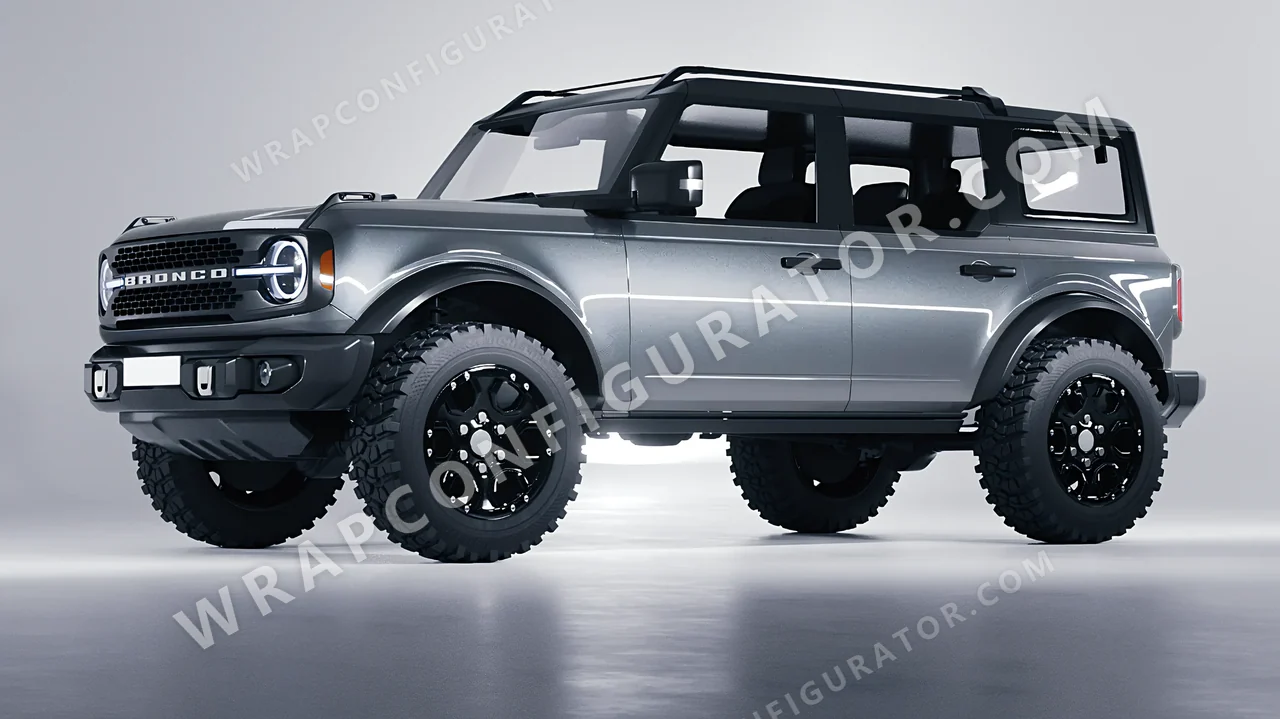 Grey Ford Bronco 2024 wrapped in Inozetek Dynamic PPF Silver Bullet DPPF912