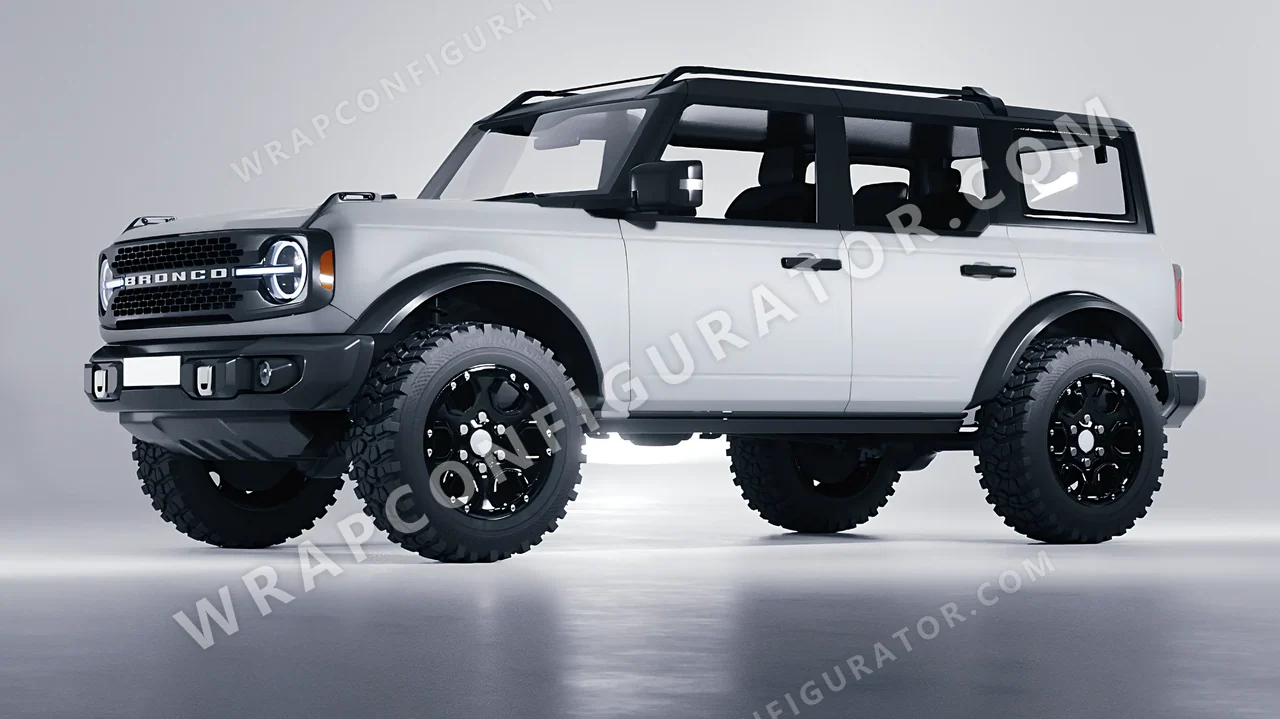 Grey Ford Bronco 2024 wrapped in Inozetek Dynamic PPF Ultimate Grey DPPF809