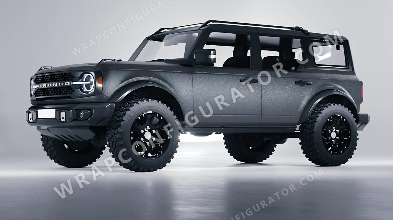 Grey Ford Bronco 2024 wrapped in KPMF Dark Grey Matt K89015
