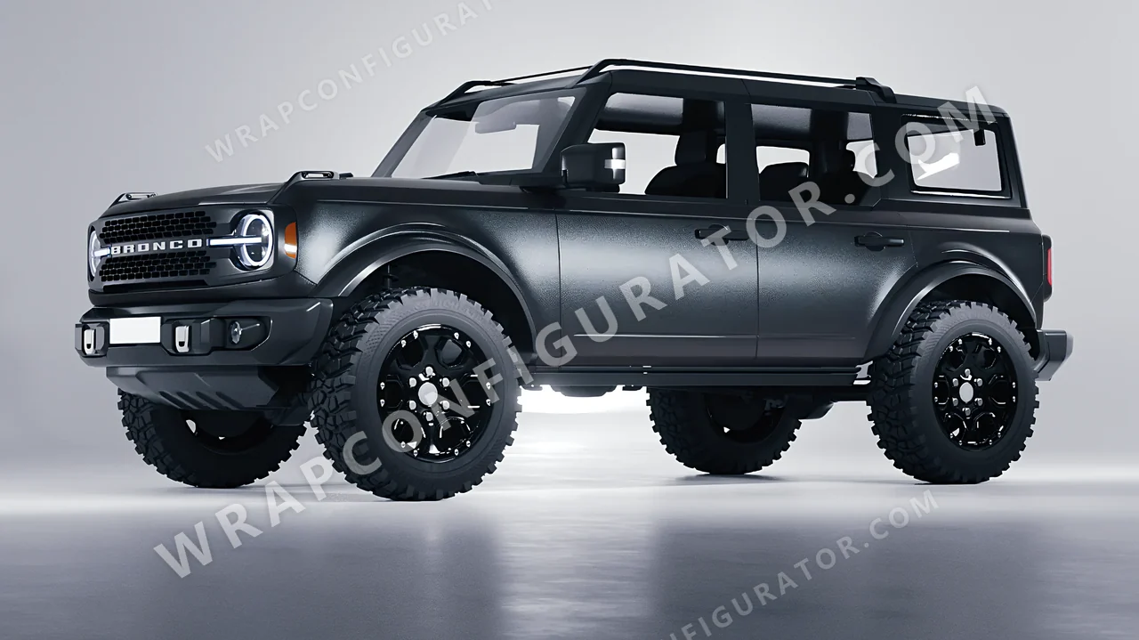 Grey Ford Bronco 2024 wrapped in KPMF Matt Anthracite K75320