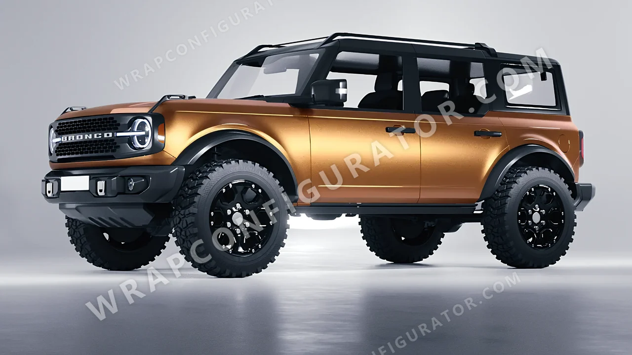 Grey Ford Bronco 2024 wrapped in KPMF Matt Iced Amber Titanium K75591