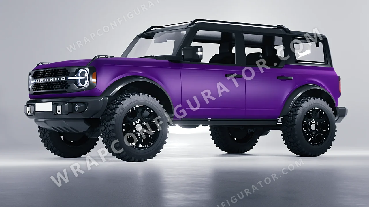 Grey Ford Bronco 2024 wrapped in KPMF Matt Iced Amethyst Titanium K75568