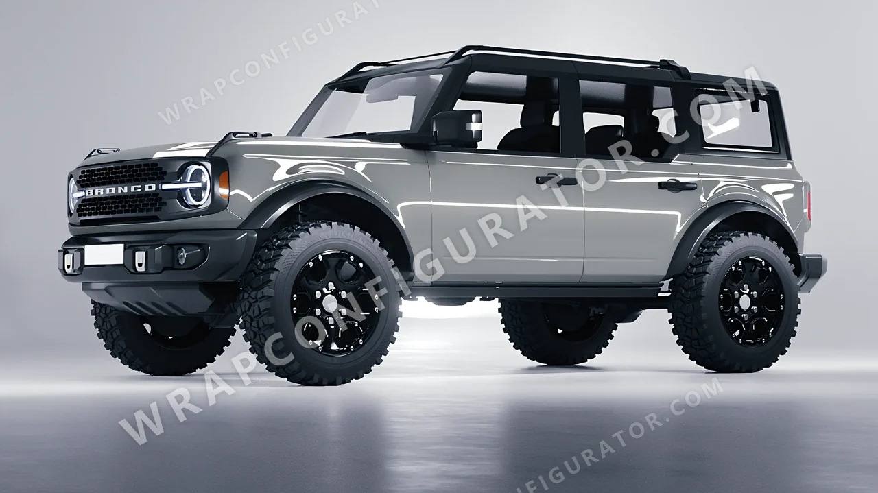Grey Ford Bronco 2024 wrapped in KPMF Ominous Grey K75415
