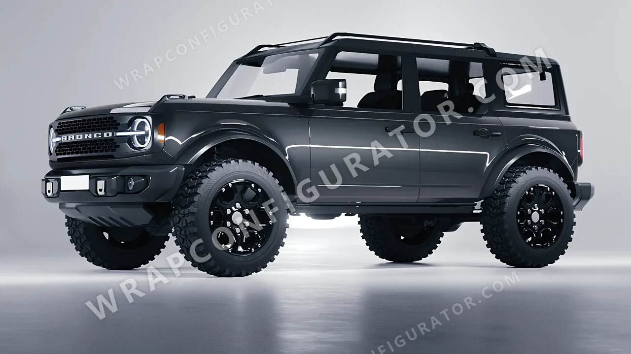 Grey Ford Bronco 2024 wrapped in ORACAL Anthracite 970RA-093G