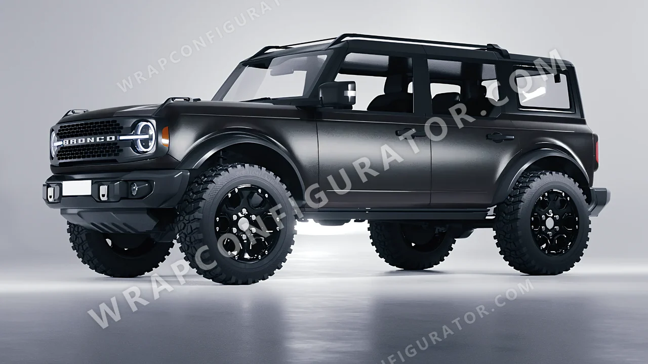 Grey Ford Bronco 2024 wrapped in ORACAL Anthracite 970RA-093M