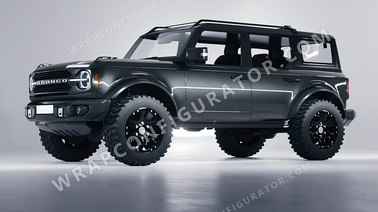 Grey Ford Bronco 2024 wrapped in ORACAL Charcoal 970RA-937G