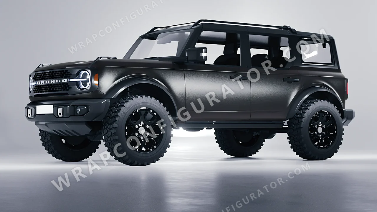 Grey Ford Bronco 2024 wrapped in ORACAL Charcoal 970RA-937M