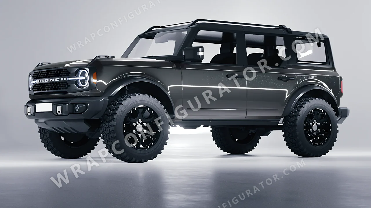 Grey Ford Bronco 2024 wrapped in ORACAL Dark Grey 970RA-073G