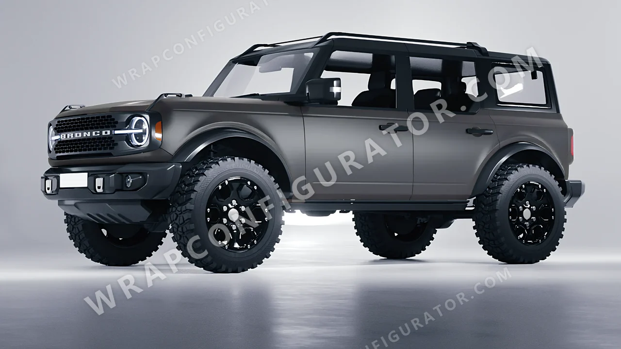 Grey Ford Bronco 2024 wrapped in ORACAL Dark Grey 970RA-073M