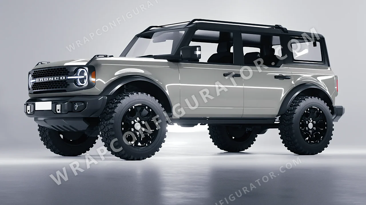 Grey Ford Bronco 2024 wrapped in ORACAL Ice Grey 970RA-724G