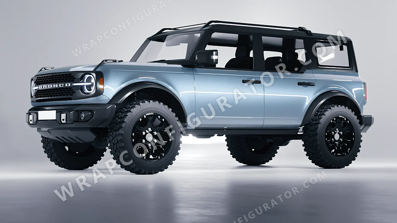 Grey Ford Bronco 2024 wrapped in ORACAL Millennium Grey 970RA-793G